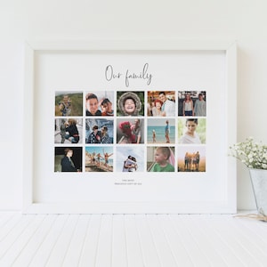 Family photo collage / Family wall art / Picture collage / Custom photo collage / Family print / Photo collage gift / Family keepsake /