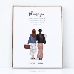 Cadeau d'adieu meilleur ami sur le lieu de travail, nouveau cadeau d'emploi pour meilleur ami enseignant, impression personnalisée, art d'amis, cadeaux enseignant, cadeaux pour collègues de travail