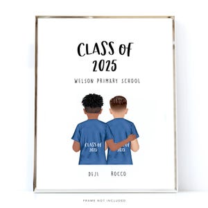 Classe del 2025, Regali di amicizia per i diplomati del 2025, Regali stampati per i migliori amici della classe, Ultimo giorno di scuola per un figlio che si laurea