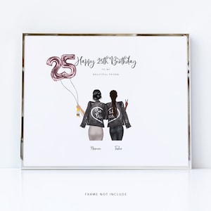25. Geburtstag Geschenk für beste Freundin / Personalisiertes Geschenk / Premium Fotopapier / Bester Freund Kunst / Geburtstagsgeschenk / Freunde Bild