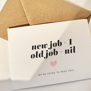 Félicitations pour votre nouvelle carte de départ, Nouvel emploi 1 ancien emploi néant - Humour au travail