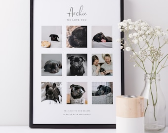 Collage di foto di cani / Poster di cani / Regalo fotografico per cani / Regalo per amanti dei cani / Collage di animali domestici / Regalo commemorativo per animali domestici / Collage di foto / Memoriale per cani