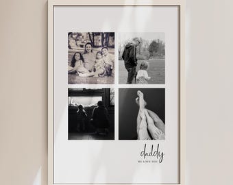 Impression papa / Impression de famille personnalisée / Cadeau pour la fête des pères / Cadeau photo papa / Idée cadeau pour papa / Cadeau papa personnalisé / Cadre photo papa