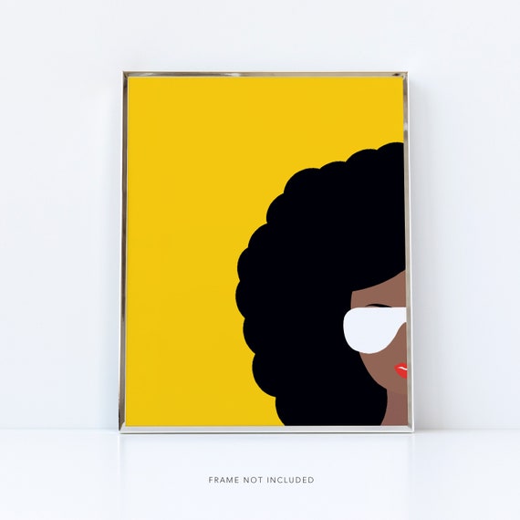 Afro art print / DIGITAL DOWNLOAD / Afro poster / Black woman | Etsy