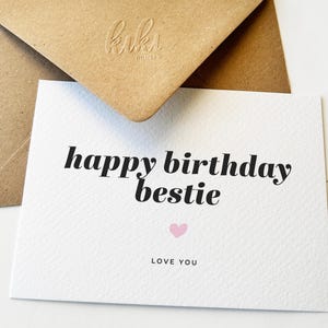 Carte de joyeux anniversaire bestie / Carte d'anniversaire bestie fille / Cartes pour amis / Carte d'anniversaire simple / Carte d'anniversaire cool / Bestie