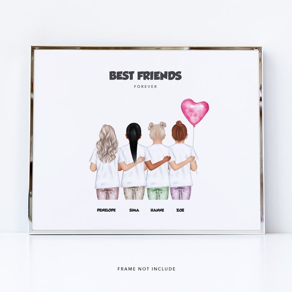 Personalised best friend gifts / Girls gifts / Girls gifts age 12 / Little girls gifts / Forever friends poster / School friend / BFF