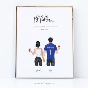 Football gift / Love u picture / Personalised football print / Football gifts / Christmas gifts for him / Love print / Football shirt print