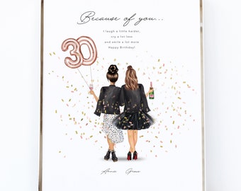 Regalo per il 30° compleanno di un'amica / Regalo per il 30° compleanno / Regali per amici / Regali divertenti per la migliore amica / Idee regalo per il 30° compleanno / Regali per la migliore amica (BF004)