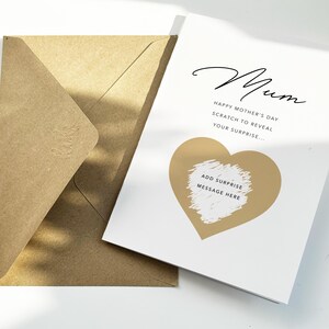 Tarjeta para rascar y revelar del Día de la Madre, Tarjeta del Día de la Madre, Regalo Sorpresa