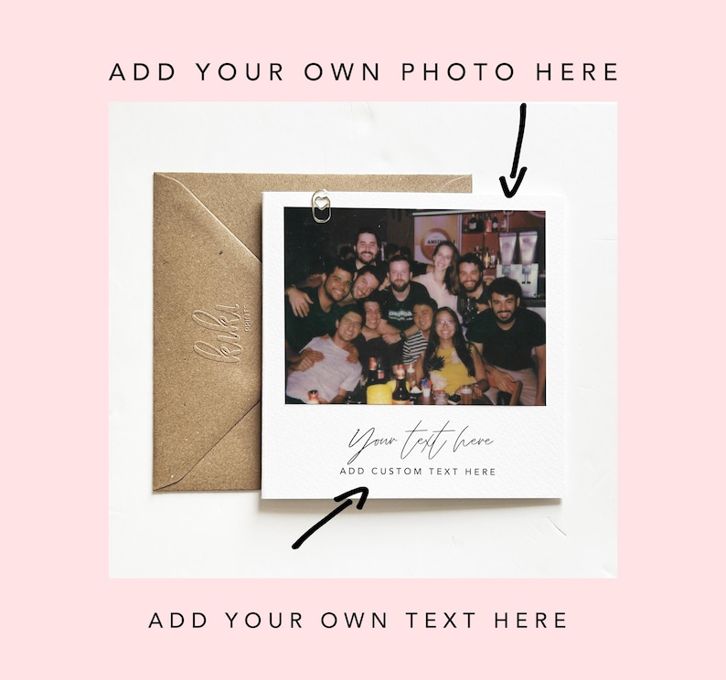 Tarjeta personalizada con foto: añade tu propio texto imagen 3