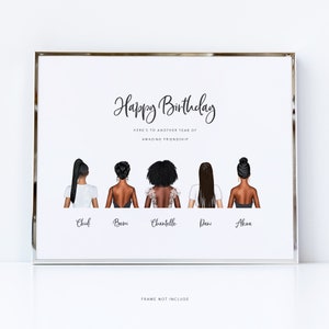 誕生日のグループ友情ポートレート - 友達へのグループギフト