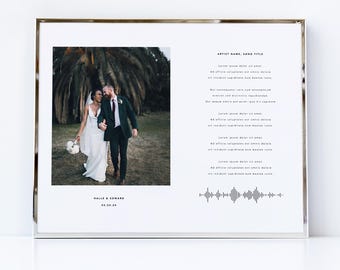 Song lyrics print / Wedding song lyrics print / Photo Print / Wedding anniversary gift / Wedding photo gift / First dance wedding songs