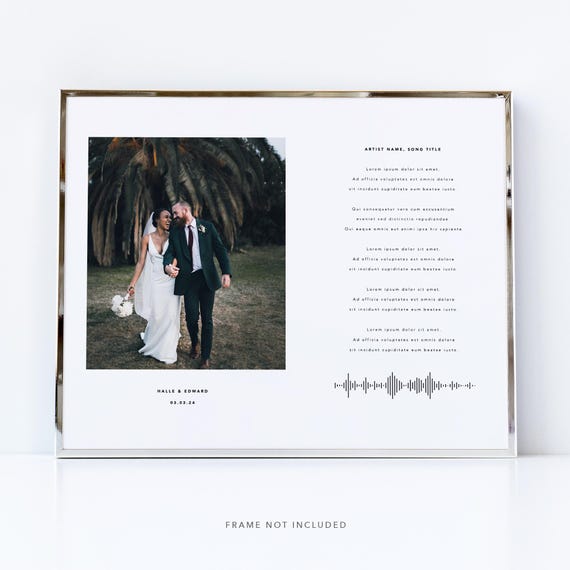 Song lyrics print / Wedding song lyrics print / Photo Print / Wedding anniversary gift / Wedding photo gift / First dance wedding songs