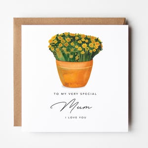 Carte d'anniversaire spéciale maman - Super maman, cartes fleurs, je t'aime maman, aquarelle