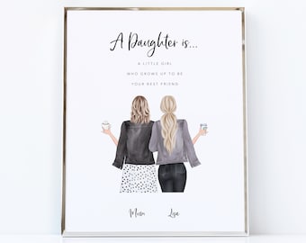 Regalo de cumpleaños personalizado para una hija, impreso por mamá, regalo de la madre a un hijo adulto como recuerdo. Regalo de cumpleaños número 21 y 30.