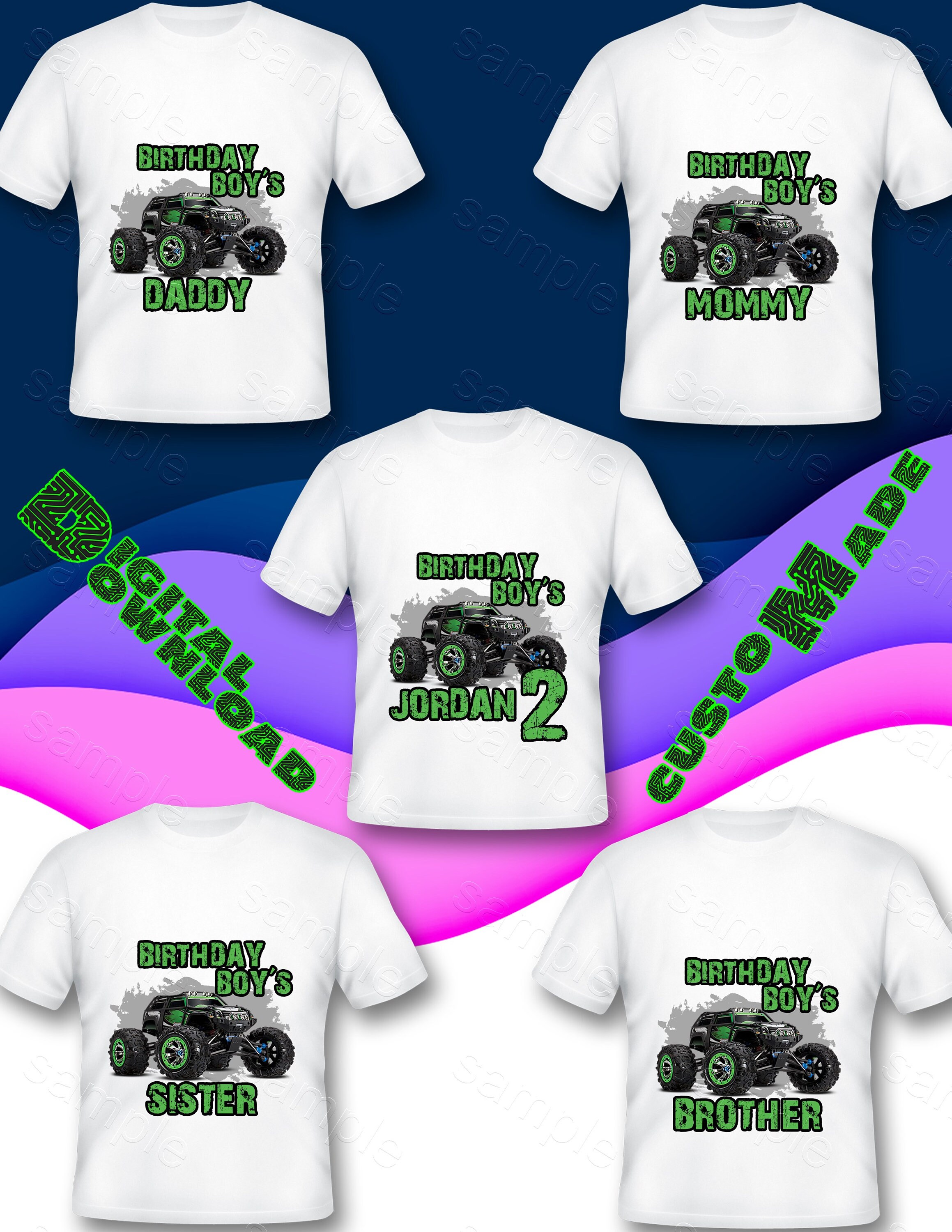 Monster Truck Family Iron On Transfer 