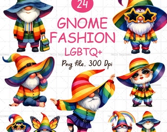 Fashion  Gnome LGBT, Funny Gnome,  PNG Pride month Gnome PNG, Pride Gnome Clipart,Pride sublimation, Pride Gnome, Rainbow Gnome