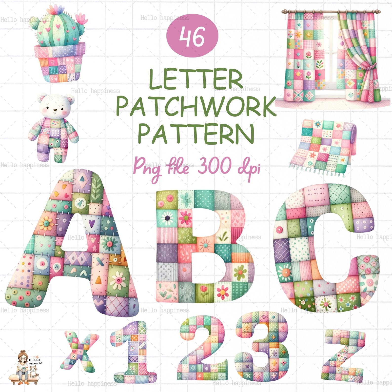 Alpha Pathwork Clipart, Letter Patchwork, Alphabet Png,patchwork ...