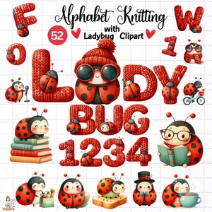 Alfabeto coccinella, coccinella png, modello lettera lavorata a maglia, coccinella, ladrybut png, lettera, numero, colore rosso, carta, poster alfabetico, trama a maglia
