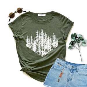 Pine shirt Mountains forest Shirt gift woman tshirt birthday gift shirt graphic tee clothing