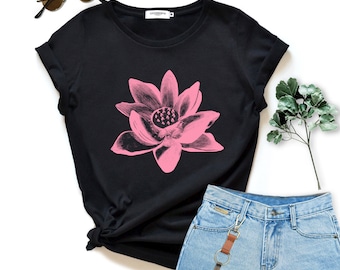 Lotus Shirt bloem Shirt cadeau vrouw tshirt verjaardagscadeau shirt grafische tee kleding