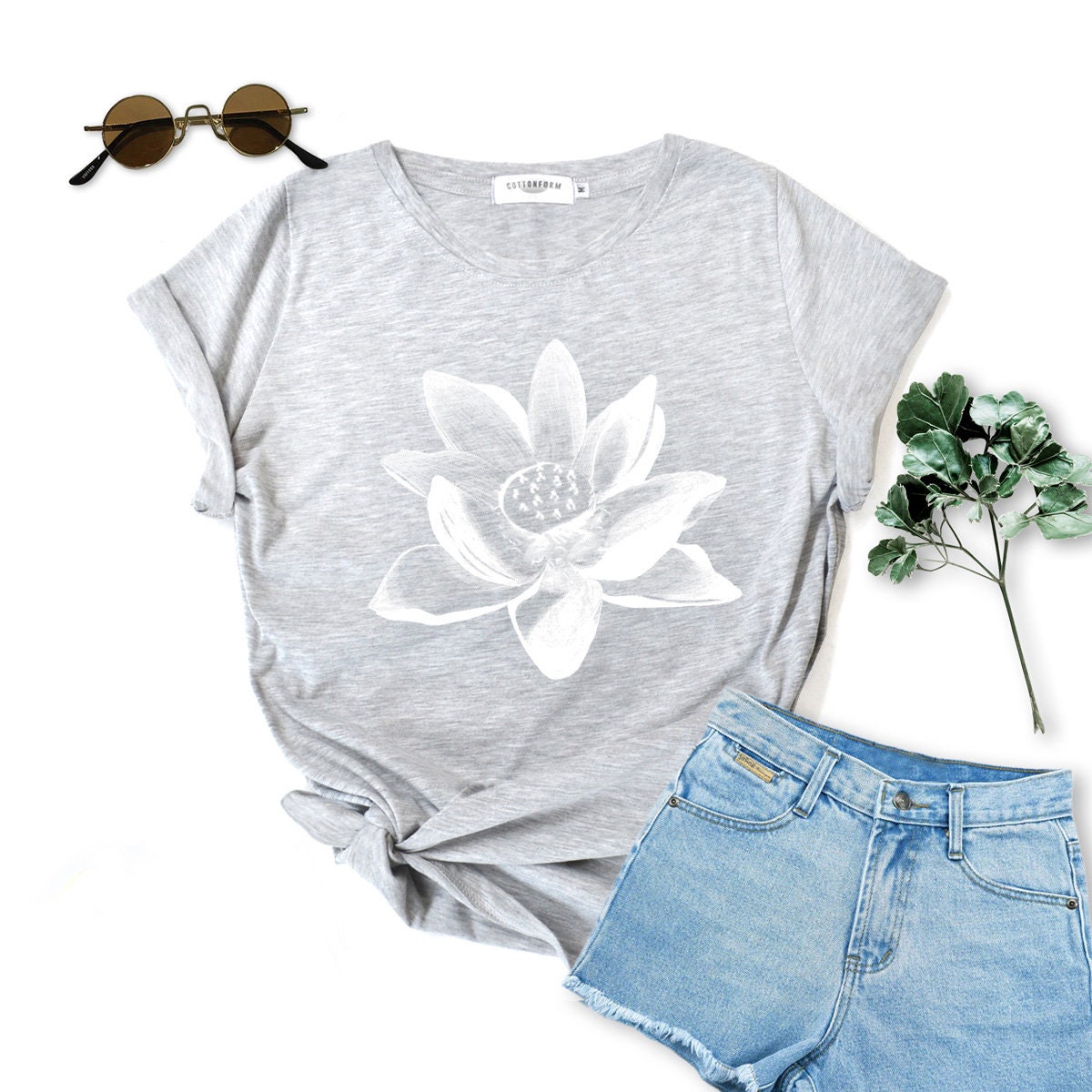 Lotus Shirt Flower Shirt Gift Woman Tshirt Birthday Gift Shirt - Etsy