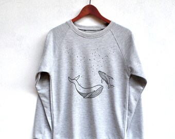 Whale Sweatshirt nature and animals shirt gift shirt sea shirt graphic sweatshirts