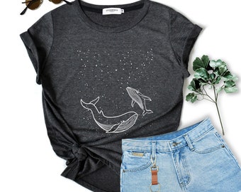 Whale shirt whale sea Shirt gift woman tshirt birthday gift shirt graphic tee clothing