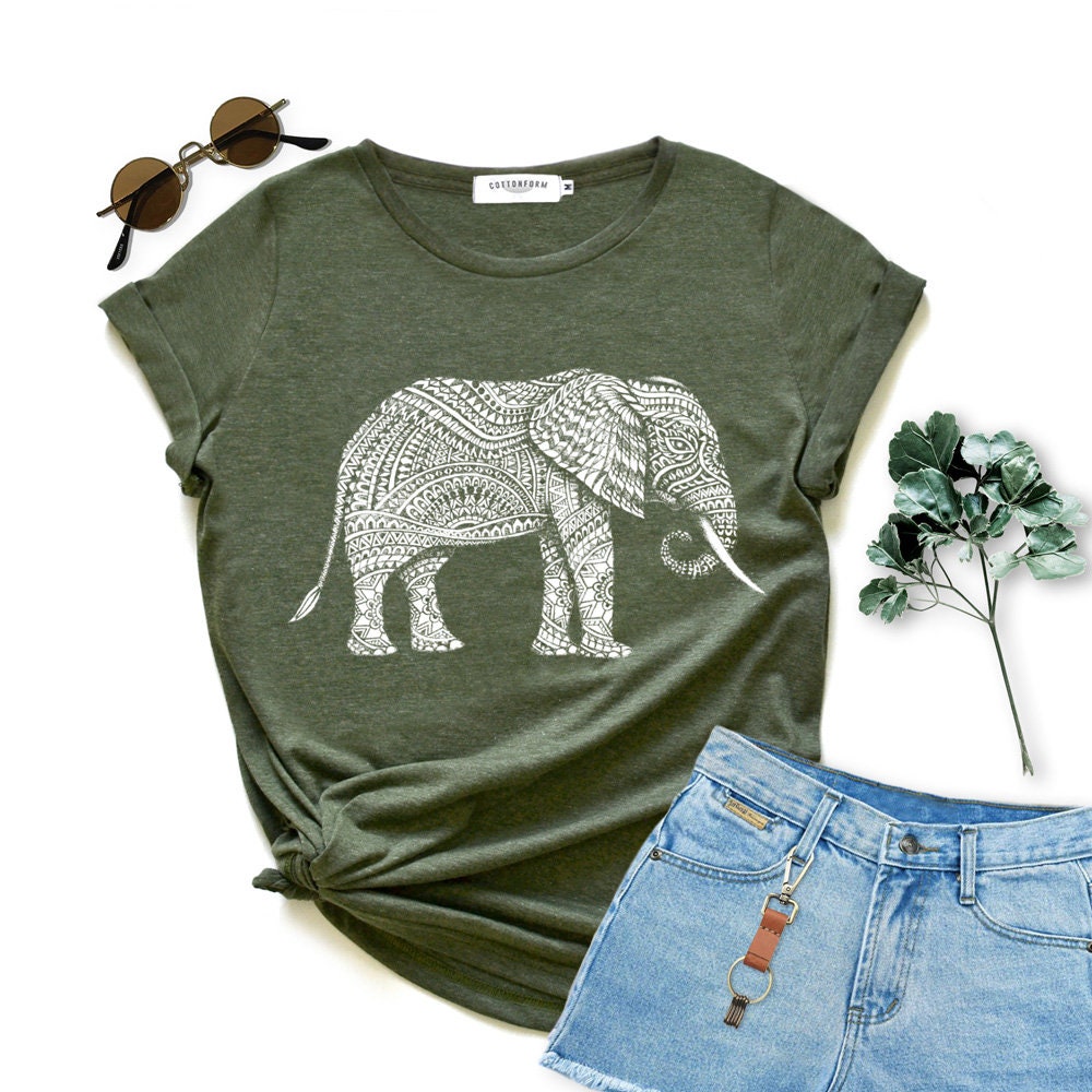 Elephant Shirt Elephant Graphic Shirt Gift Woman Tshirt - Etsy