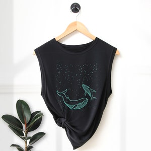 Whale shirts Whale family funny Ocean lover shirt gift woman tanks shirt graphic tank top clothing