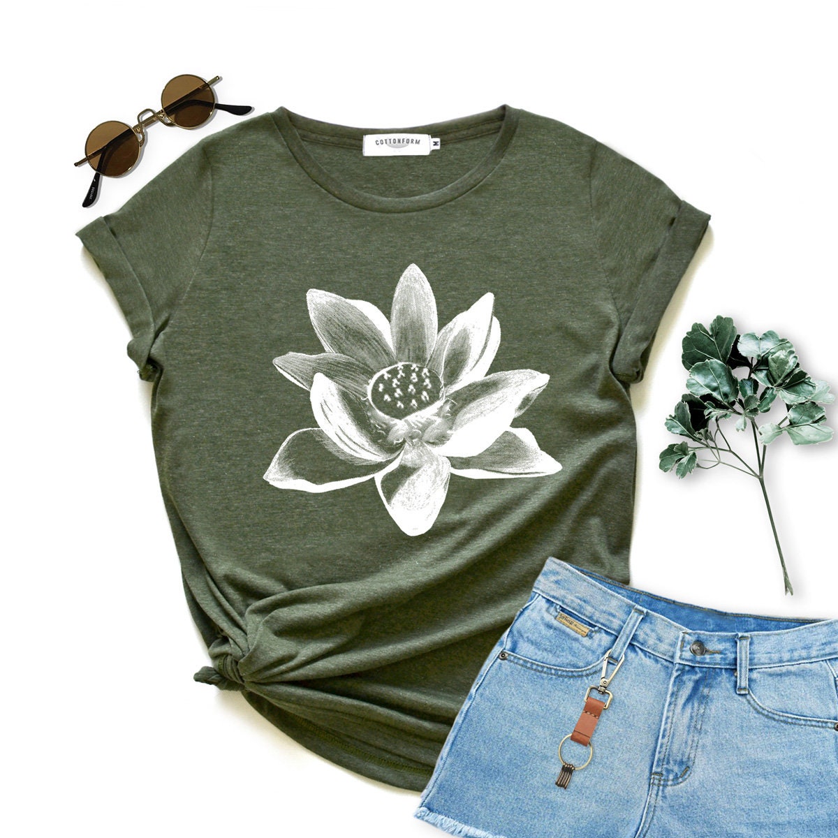 Lotus Shirt Flower Shirt Gift Woman Tshirt Birthday Gift Shirt - Etsy