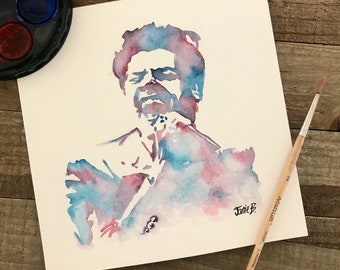 Harry Styles One Direction Original Watercolor Portrait Painting