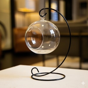Hanging 5" Glass Globe with Stand, DIY Kit Vase