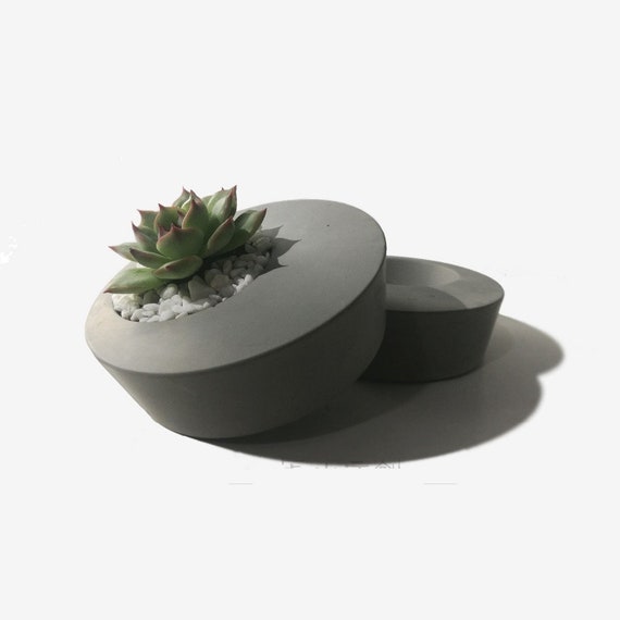 Round Concrete Planter Silicone Mold Handmade Crafts Home Etsy
