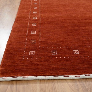 8' X 10' Rust Red Deco Gabbeh Carpet, Gabbeh Rug , Modern Minimal ...