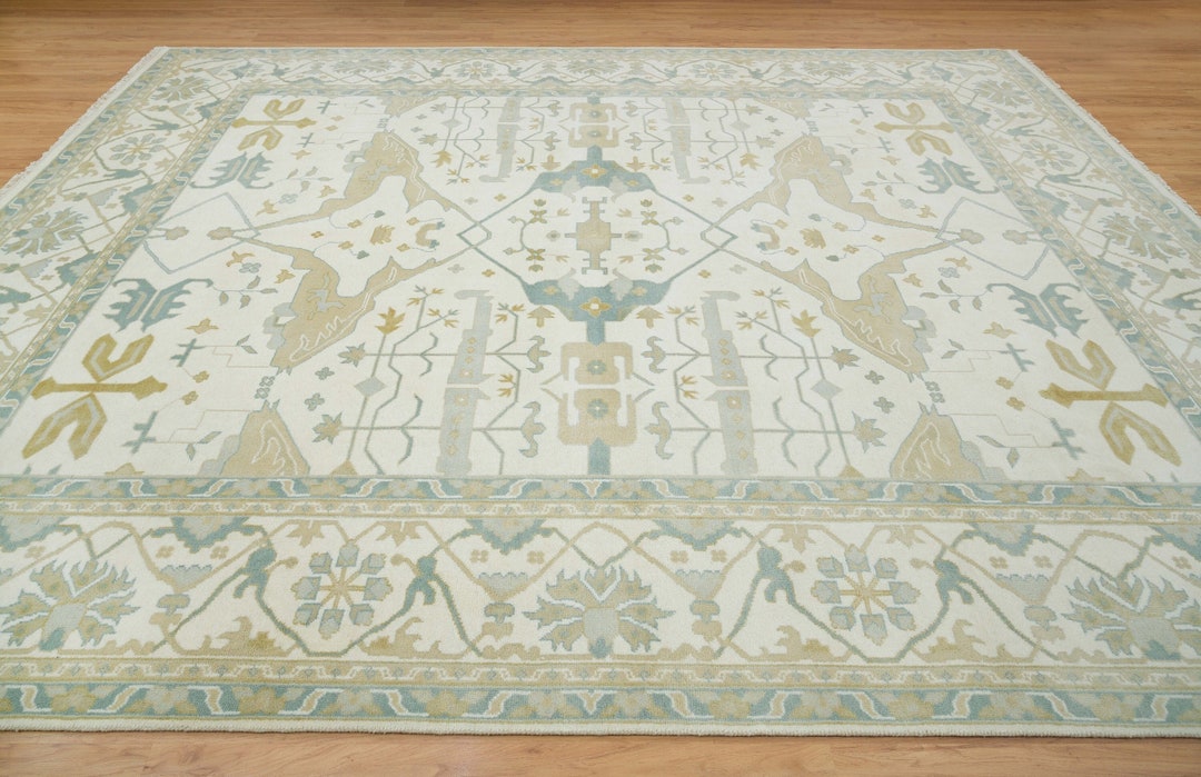 12x15 Finest New Zealand Wool Turkish Rug, New Full Pile Oushak Design