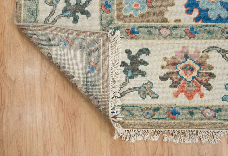 Neutral Oushak Rug In Beige & Ivory, Muted Wool Rug For Bedroom, Contemporary Turkish Rug: Vanilla Skies Area Rug AR_3051 image 6