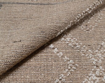Handwoven Wool Kilim Rug, Beige Diamond Medallion, Swedish Style