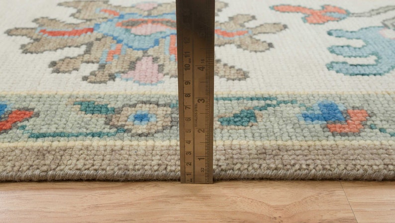 Neutral Oushak Rug In Beige & Ivory, Muted Wool Rug For Bedroom, Contemporary Turkish Rug: Vanilla Skies Area Rug AR_3051 image 10