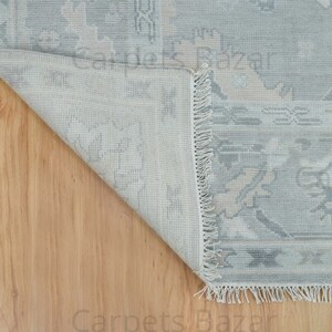 Faded Gray Oushak Rug, Muted Rug, Handknotted Wool Rug in Serene Subtle ...