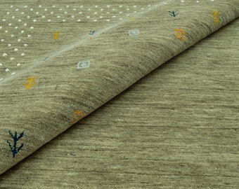 Olive Green Gabbeh Rug, Minimal 8X10 Area Rug, Handknotted Solid Color Wool Rug6x9, Sage Green Rug for Living Room: Verdant Meadows 3024