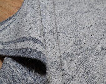 Handwoven Wool Oushak Rug, Gray Distressed Style, 8x10