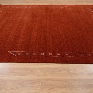 8' X 10' Rust Red Deco Gabbeh Carpet, Gabbeh Rug , Modern Minimal ...