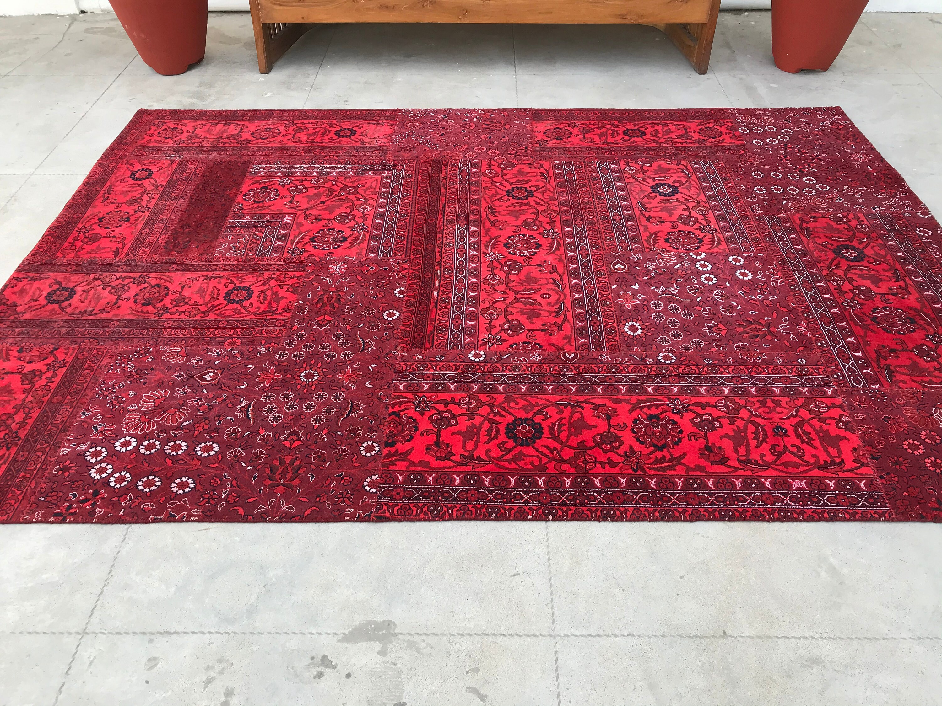 5' x 8' Bohemian red Deco Carpet Rustic Red Deco Etsy