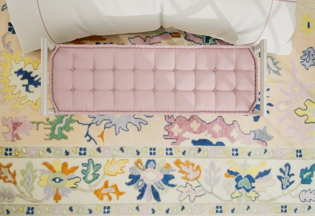 Buy Oushak Rug 9x12 Peach Pink, Contemporary Area Rug, Neutral Tone