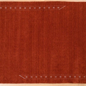 8' X 10' Rust Red Deco Gabbeh Carpet, Gabbeh Rug , Modern Minimal ...