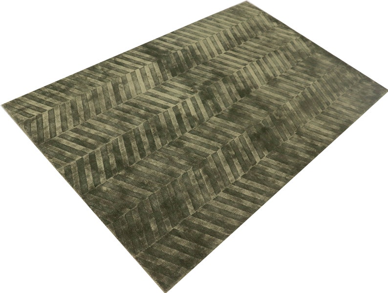 Sage Green Silk Turkish Large Modern Rug Living Room Carpet Etsy