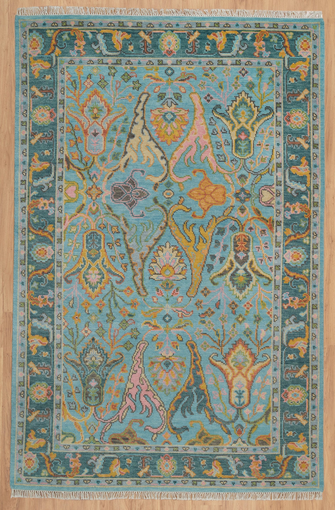 9'X12' Teal Oushak Rug Living Room Area Rug Etsy