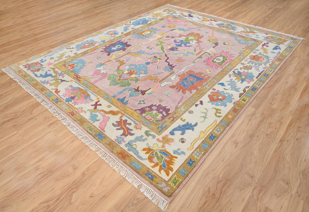 Handmade Pink Oushak Rug Quick Ship Turkish Rug in 9x12 and Etsy