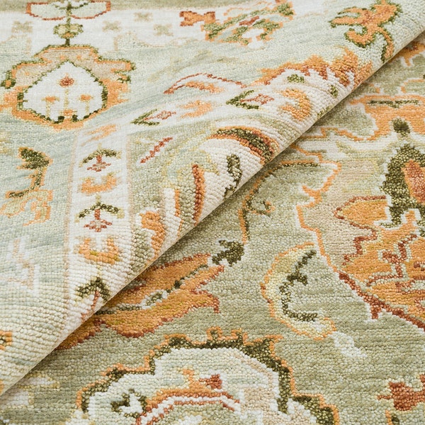 8'X10' Light Green and Taupe Rug | New Handmade Oushak Rug | Multi Size Wool Rug  C_3208
